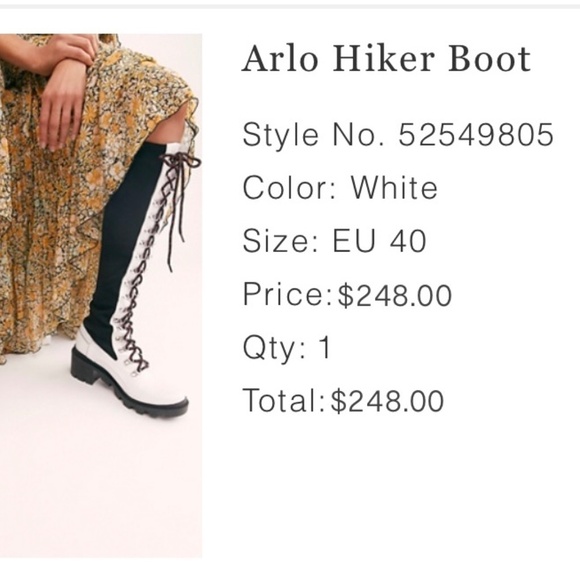 Free People Black and White Lace Up Boots Size 9 - Picture 8 of 8